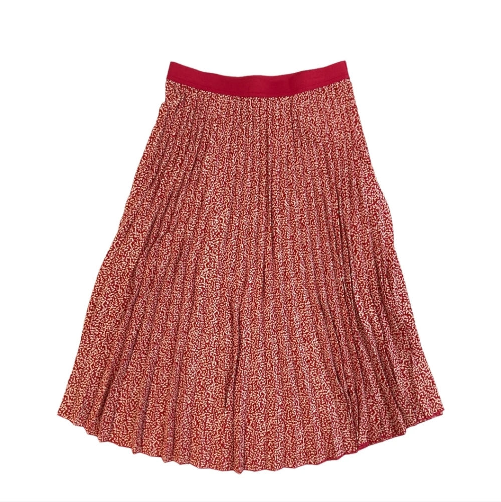 VINCE CAMUTO Red Pink Ivory Pleated Skirt Sz XL NWT - Picture 4 of 10